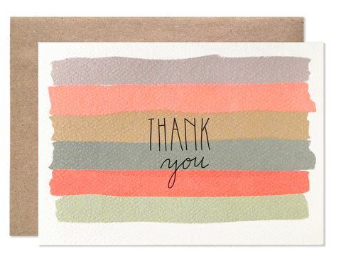 Thank you / Thank You Watercolor Stripes - wholesale case of 6
