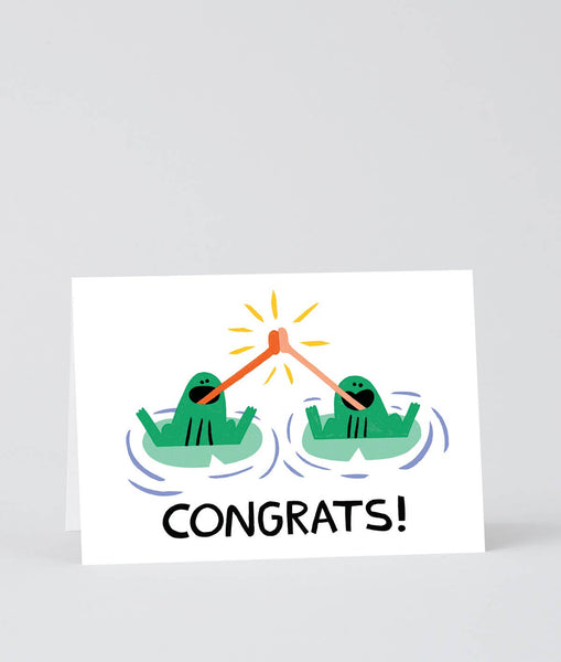 'Congrats Frogs' Greetings Card