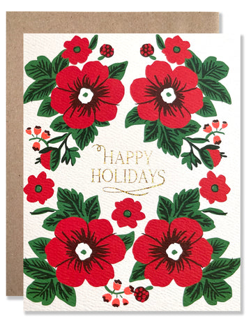 Holiday / Happy Holidays Poinsettia 2 - wholesale case of 6