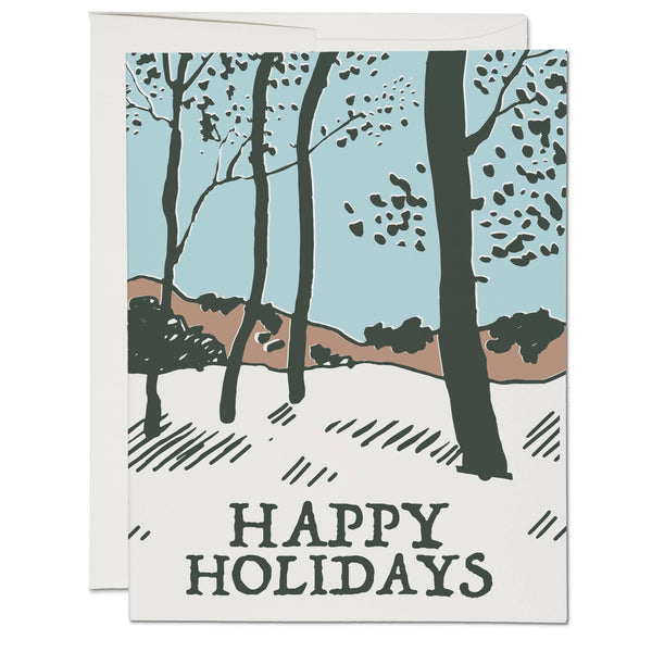 Snowy Forest holiday greeting card: Singles