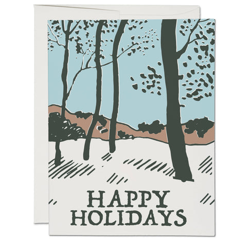 Snowy Forest holiday greeting card: Singles