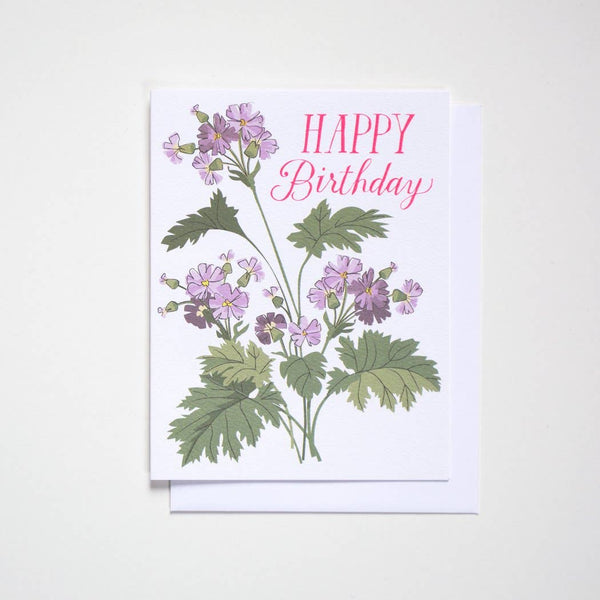 Happy Birthday Primula Note Card