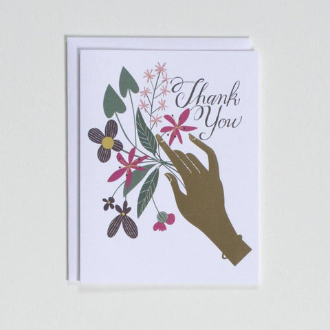 Floral Bouquet Thank You With Gold Foil
