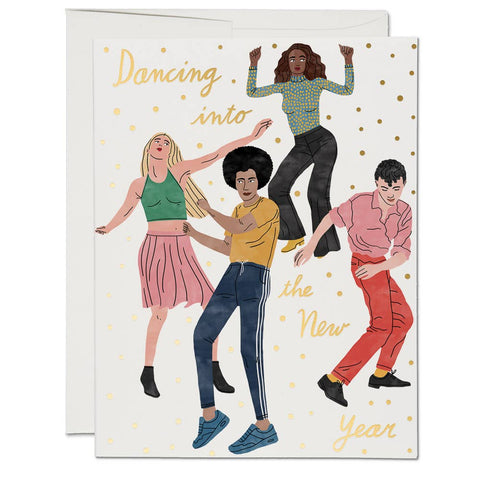 Dancing into the New Year holiday greeting card: Singles