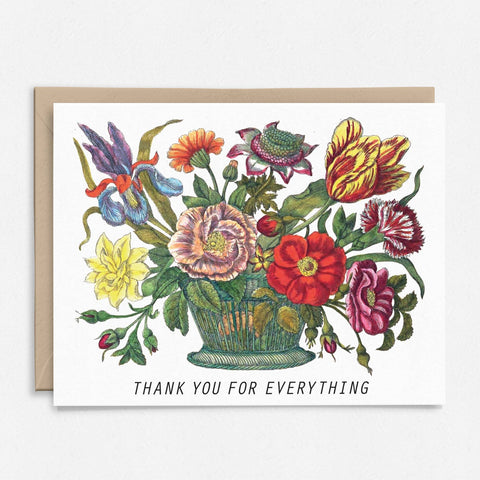 Thank You For Everything Card | Botanical | Floral | Vintage