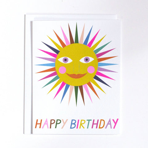 Happy Birthday Rainbow Sun Note Card