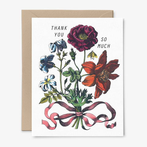 Thank You So Much Botanical Card | Floral | Vintage Art