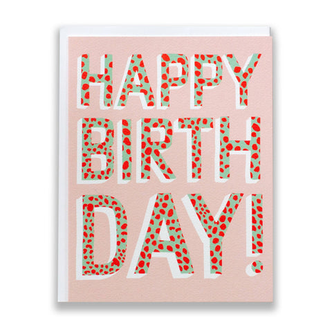 Leopard Dots Birthday Note Card