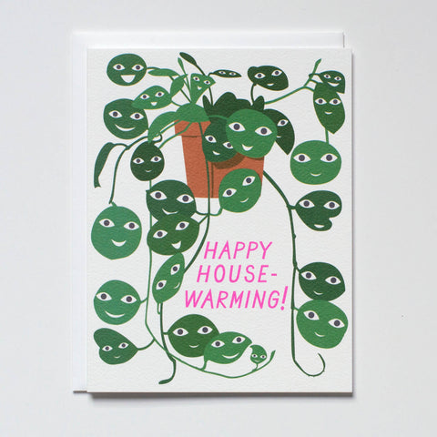 Happy Housewarming - Smiling Houseplants - Note Card