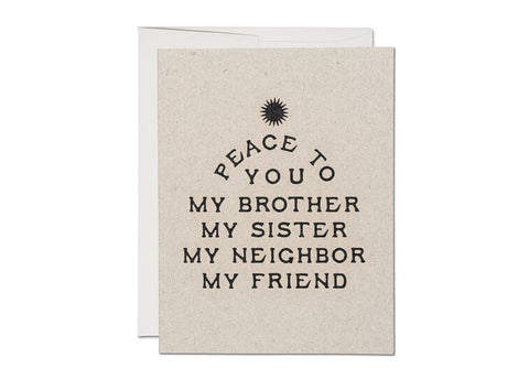 Peace to You sympathy greeting card