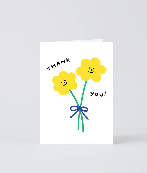 ‘Thank You Double Flowers’ Greetings Card