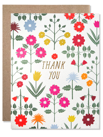 Thank you / Thank You Bettys Garden with Gold Glitter Foil - wholesale