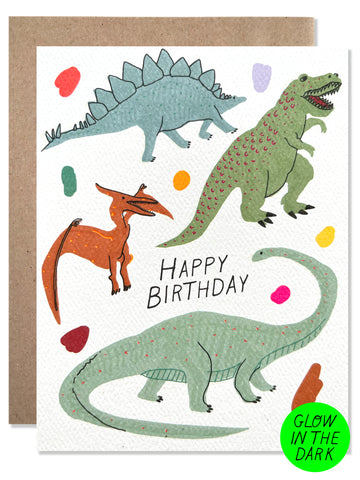 Birthday /  Happy Birthday GLOW IN THE DARK Dinosaurs - wholesale