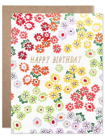 Birthday /  Happy Birthday Tiny Rainbow Floral - wholesale