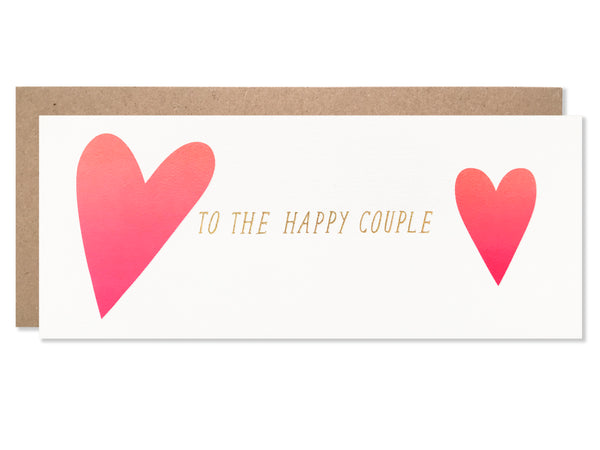 To The Happy Couple Hearts with Gold Glitter Foil