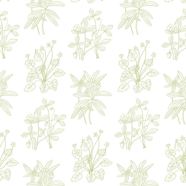 Meadow Flowers Green Wallpaper