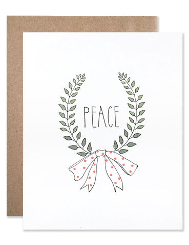 Simple peace laurel wreath illustrated by Hartland Brooklyn