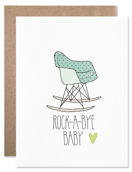 Blue Eames rocking chair illustrated by Hartland Brooklyn