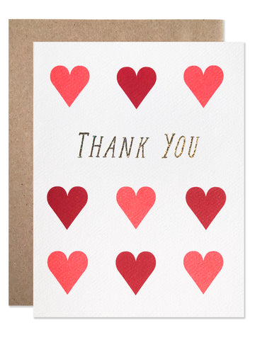 Thank you / Thank You Hearts with Glitter Foil - wholesale