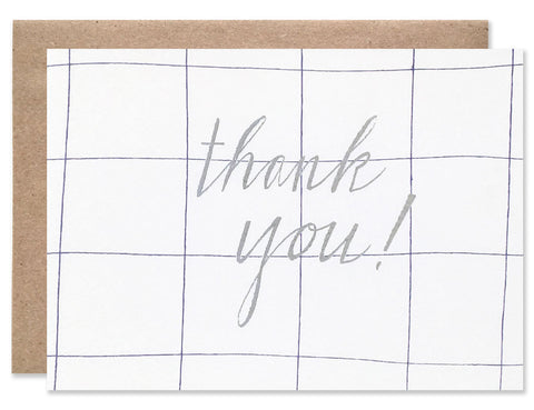 Thank you / 4 bar / Thank You Grid with Silver Foil - wholesale