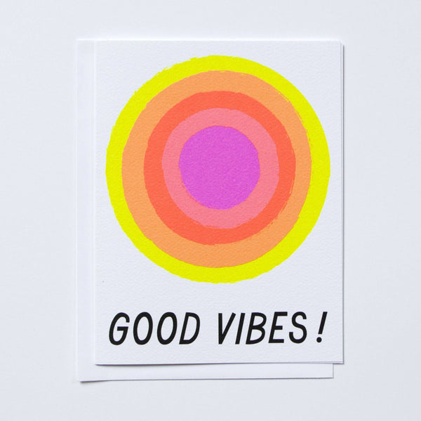 Good Vibes Glowing Neon Sunshine Note Card
