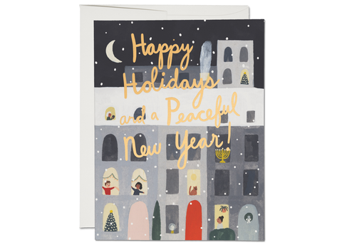 City Snow holiday greeting card: Singles