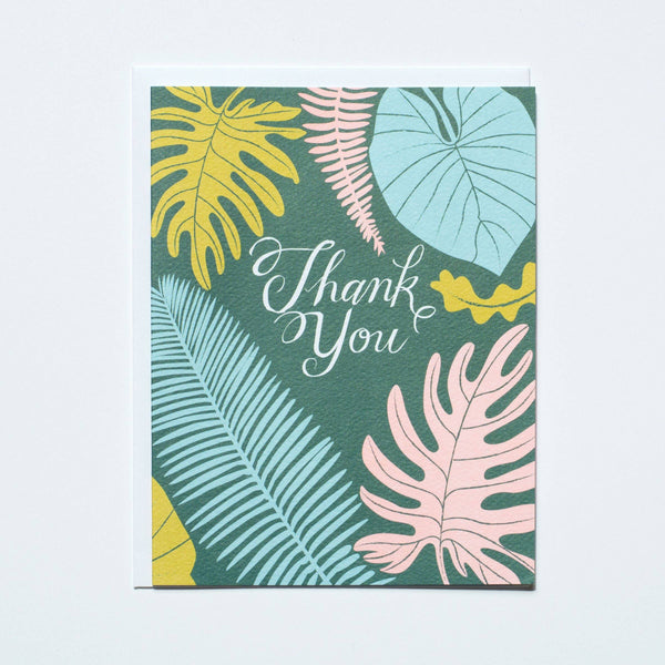 Tropical Leaves Thank You Card