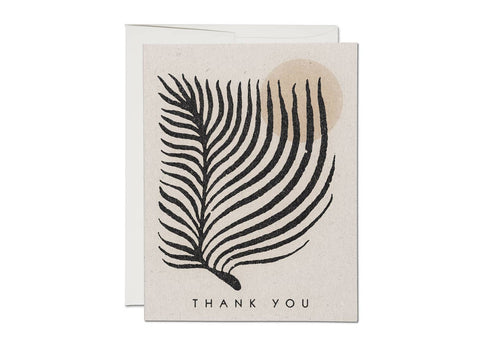 Palm Sun thank you greeting card: Singles