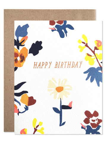 Birthday /  Happy Birthday Laura Floral with Copper Foil - wholesale