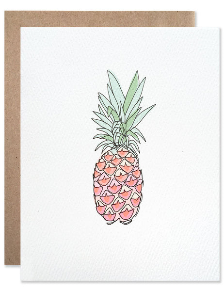 Neon pink pineapple illustrated by Hartland Brooklyn.